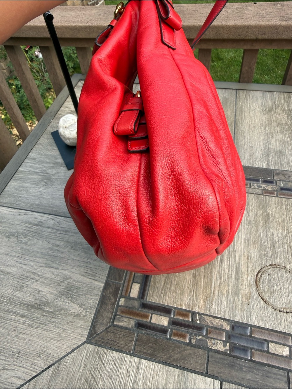 EUC Coach Madison Abigail Shoulder Bag Red Pebbled Leather Vintage Y2K - Picture 7 of 15